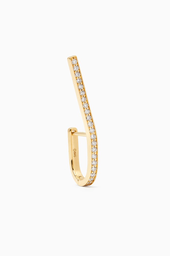 

Curved Diamond Line Single Earring in 14k Yellow Gold