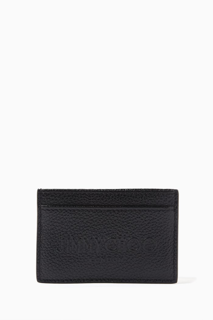 Dom Logo-embossed Card Holder in Leather, Black