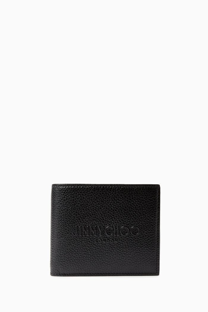 Luka Logo-embossed Billfold Wallet in Leather, Black
