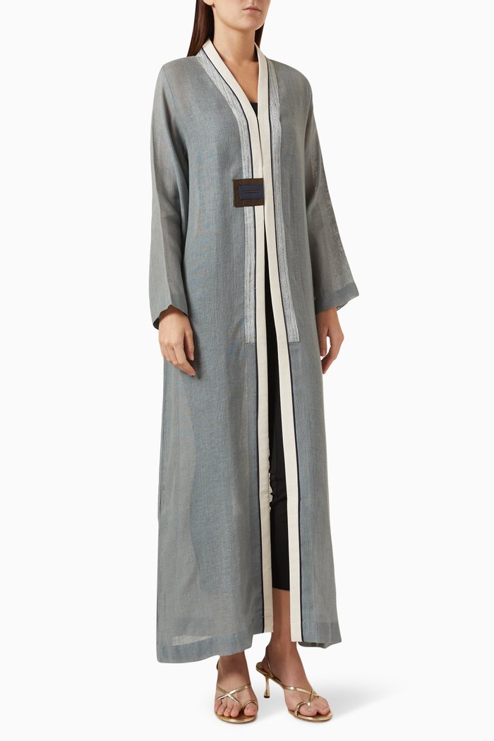 

Straight-cut Abaya in Linen, Neutral