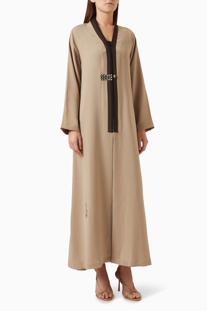 

A-line Abaya in Crepe, Neutral