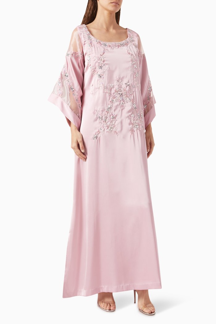 

Sequin-embellished Kaftan in Crepe, Pink