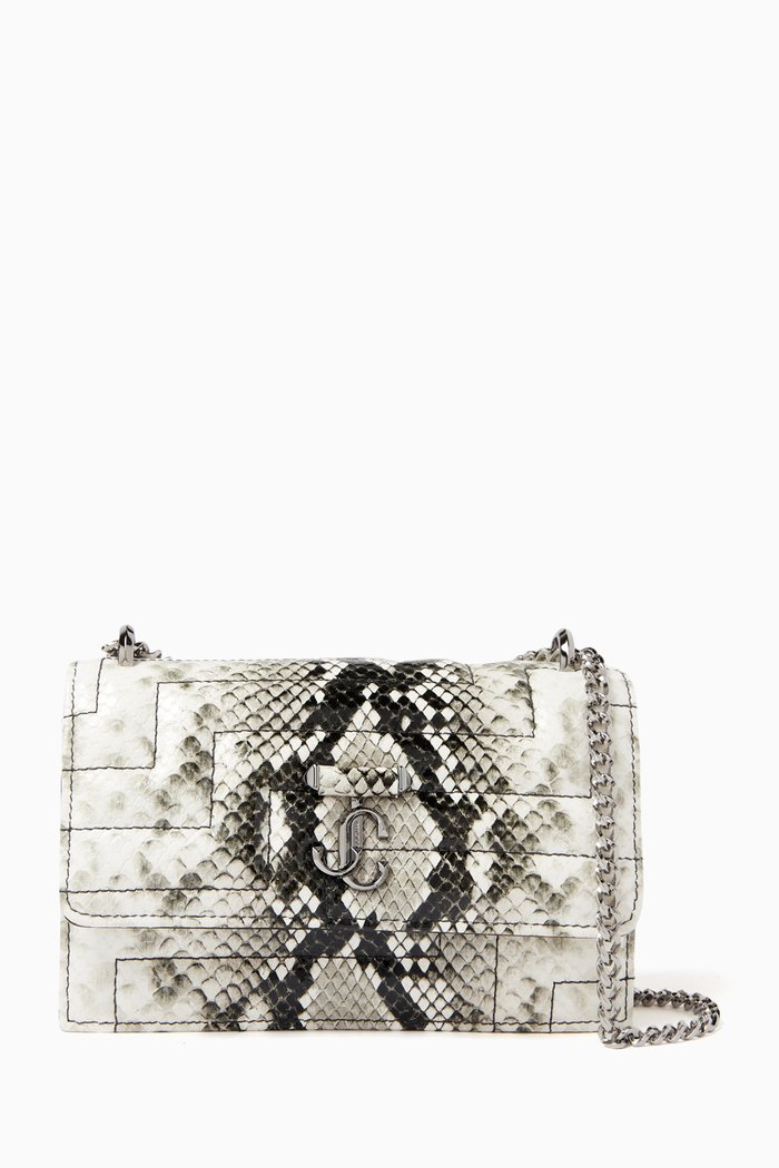 

Bohemia Chain Bag in Snake-embossed Leather, Burgundy