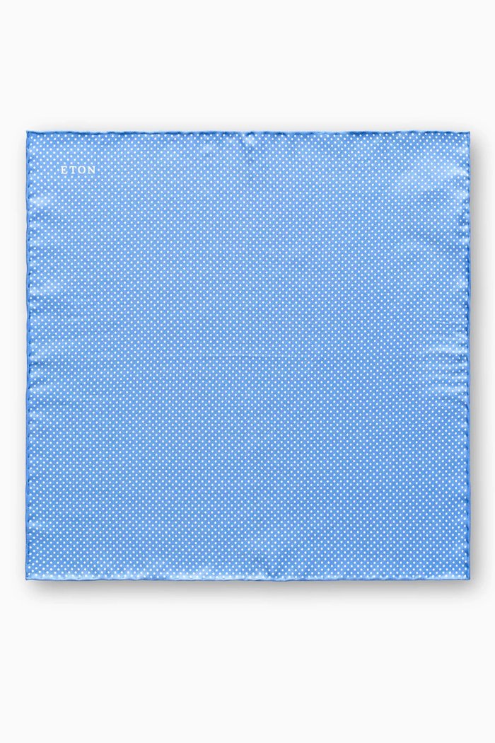 Polka Dots Pocket Square in Silk, Blue