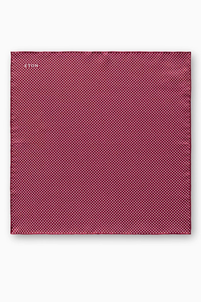 

Polka Dots Pocket Square in Silk, Red