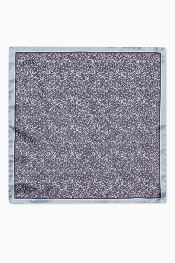 

Paisley Pocket Square in Silk, Blue