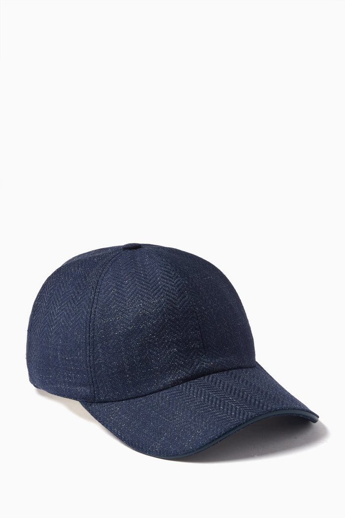 

Baseball Cap in Linen-blend, Blue
