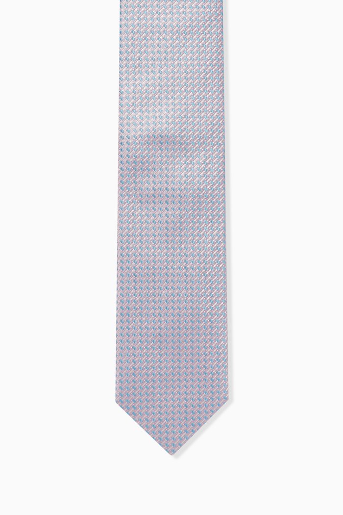 

Geometric Tie in Silk, Pink