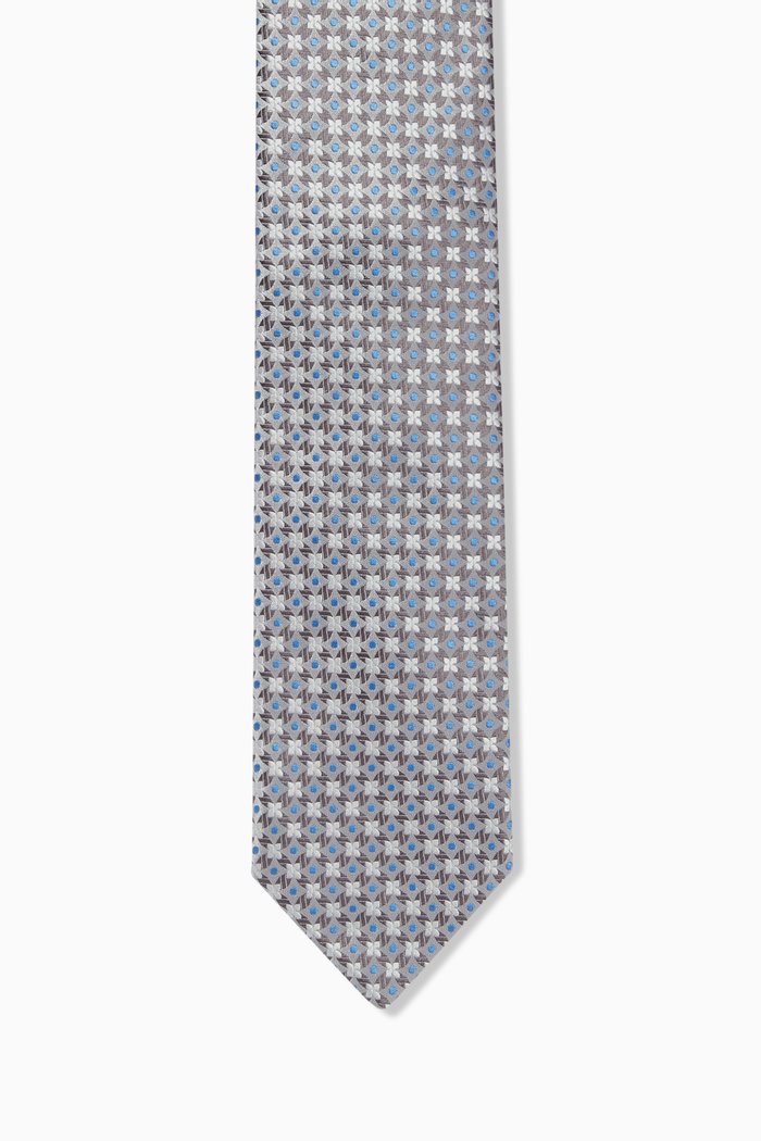 

Floral Tie in Silk, Silver