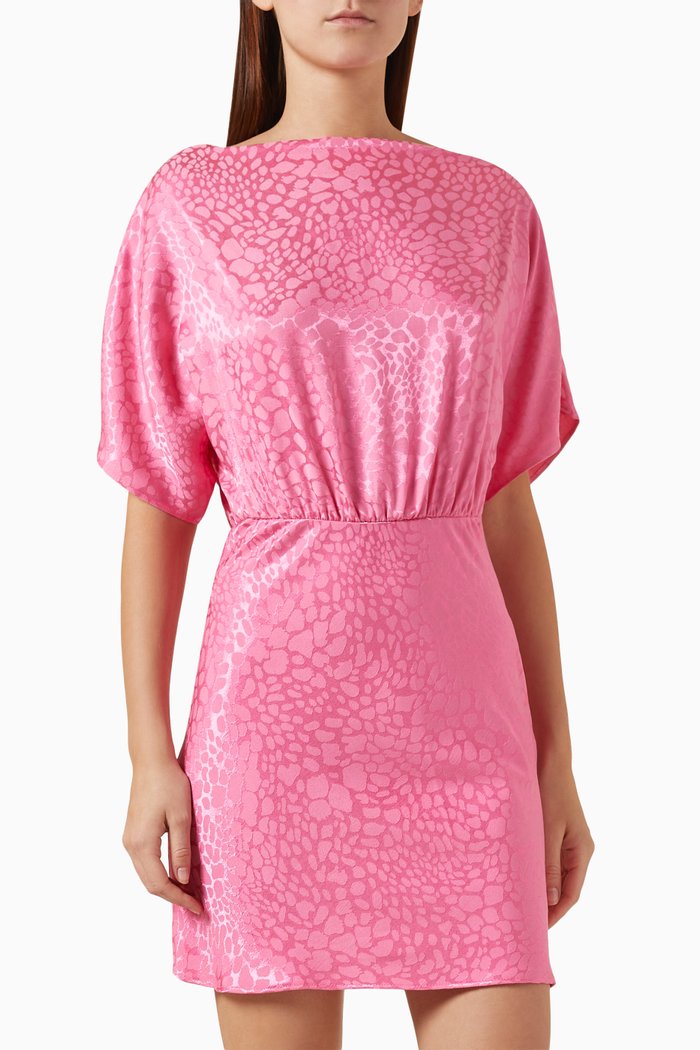 

Tilly Mini Dress in Jacquard, Pink