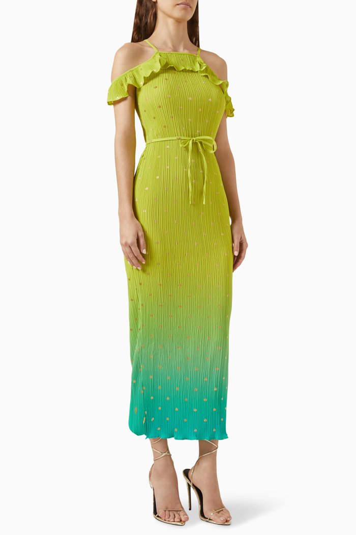

Claudia Plisse Dress, Green