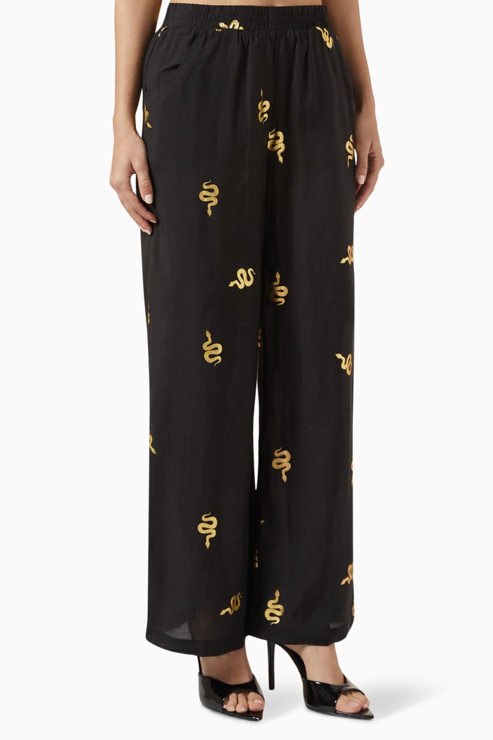 

Elissa Printed Pants, Black