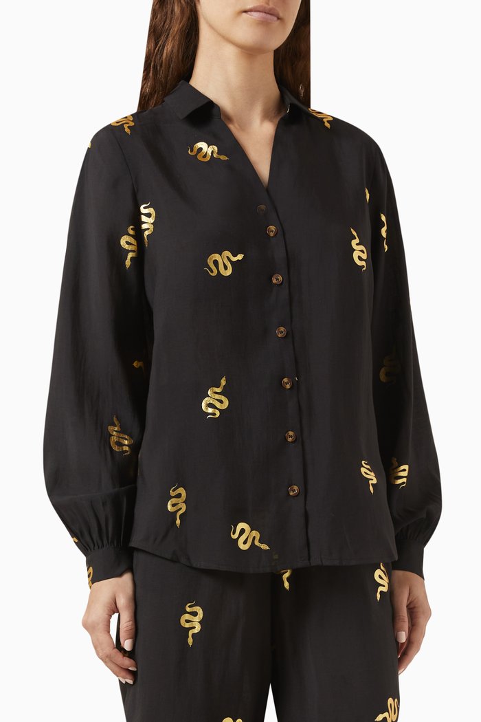 

Miley Printed Shirt, Black