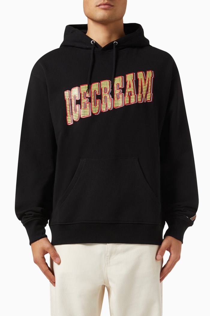 

Casino Popover Hoodie in Cotton Loopback, Black