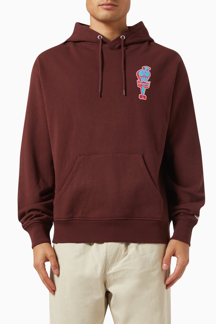 

We Serve It Best Popover Hoodie in Cotton-loopback, Brown