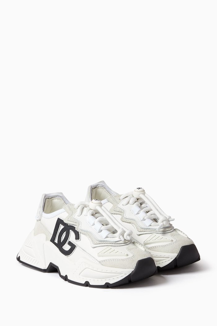 

Lace-up Sneakers in Technical Fabric, White