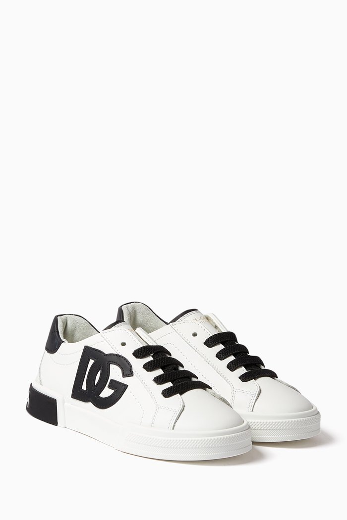

Portofino Logo Sneakers in Leather, White