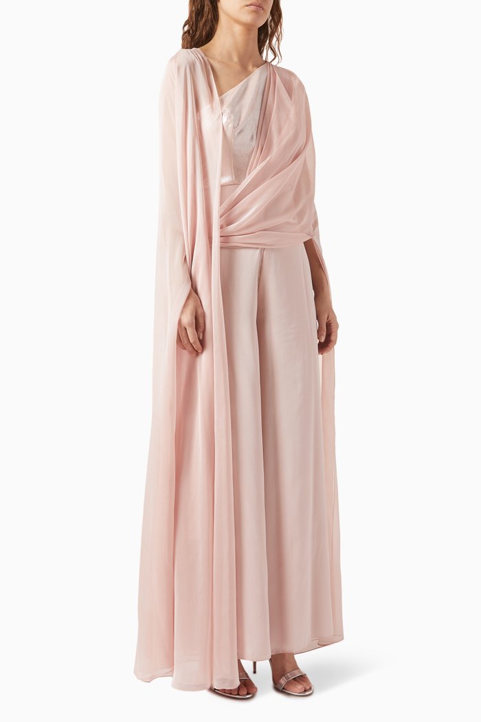

Yara Jumpsuit in Crepe Chiffon, Pink