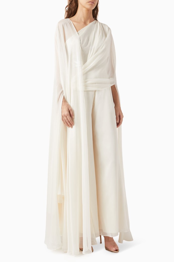 Yara Jumpsuit in Crepe Chiffon, Neutral