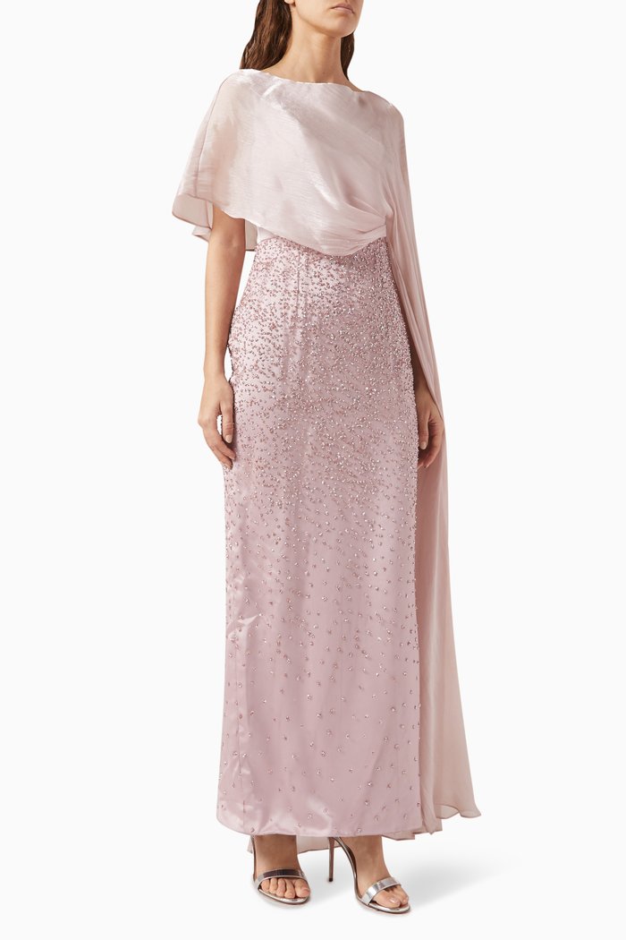 

Bloom Gown in Crepe Satin & Light Organza, Pink
