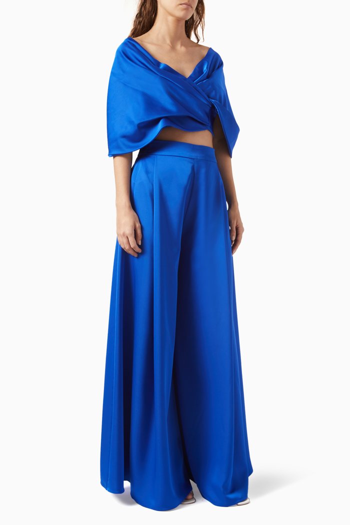 

Blossom Jumpsuit in Crepe Satin, Blue