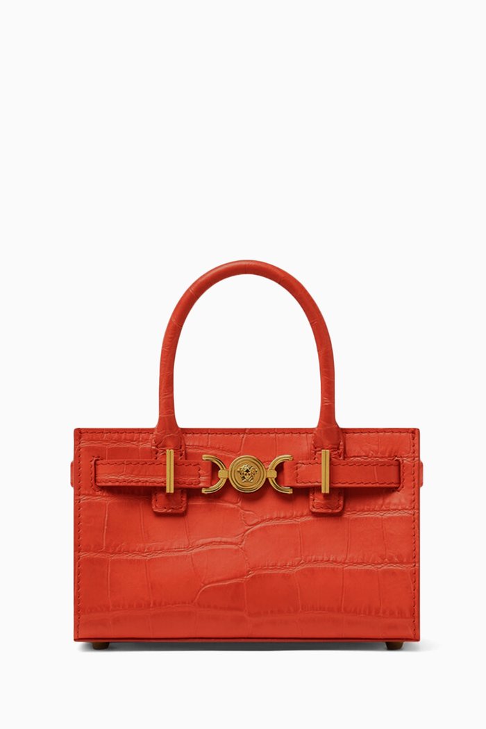 

Mini Medusa '95 Tote Bag in Croc-embossed Leather, Multicolour