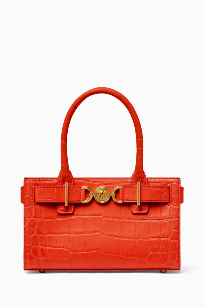 

Small Medusa '95 Tote Bag in Croc-embossed Leather, Multicolour