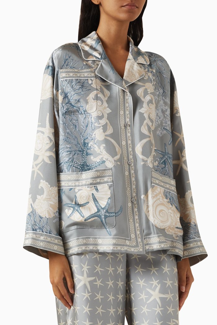 

Barocco Sea Oversized Shirt in Silk, Multicolour
