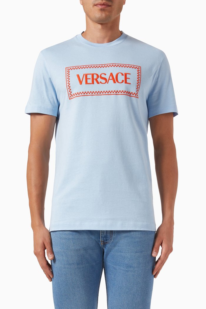 

Logo Embroidered Shirt in Cotton, Blue
