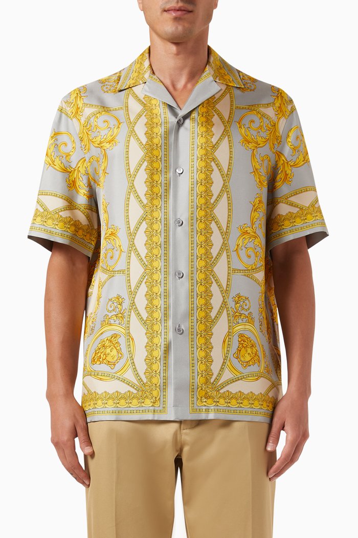 

La Coupe des Dieux Shirt in Silk, Multicolour