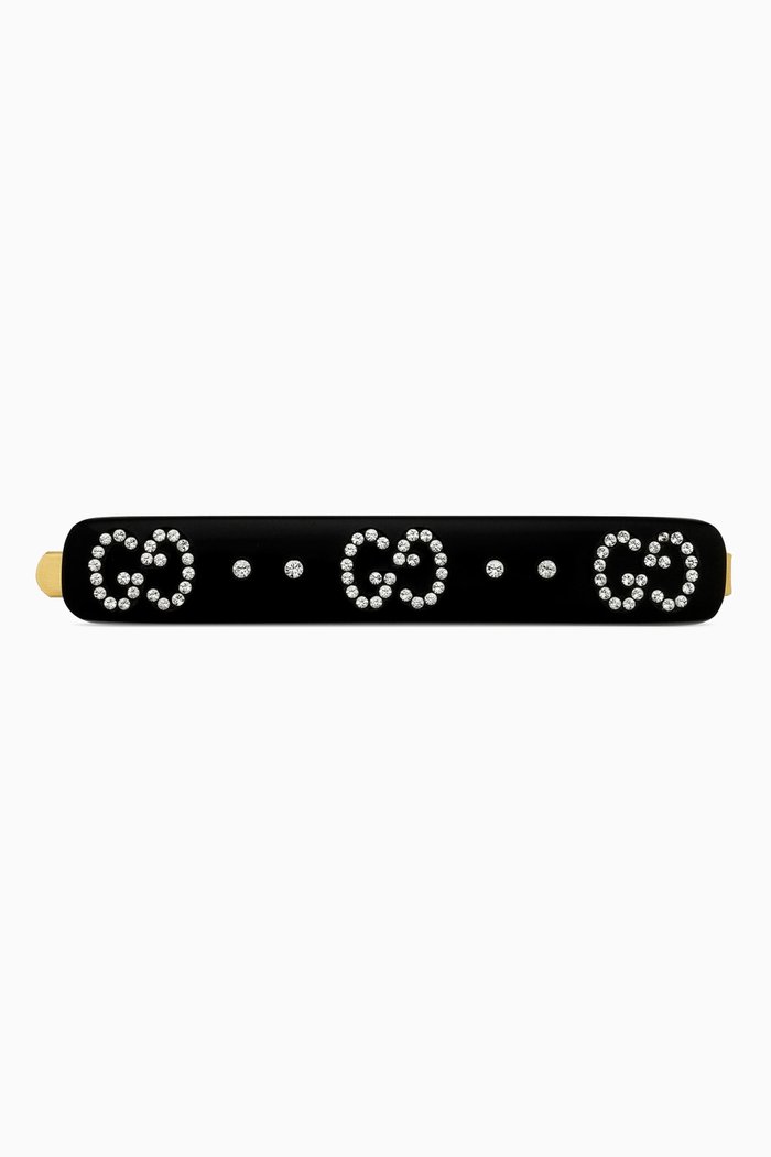 

GG Crystals Hairslide in Resin, Black