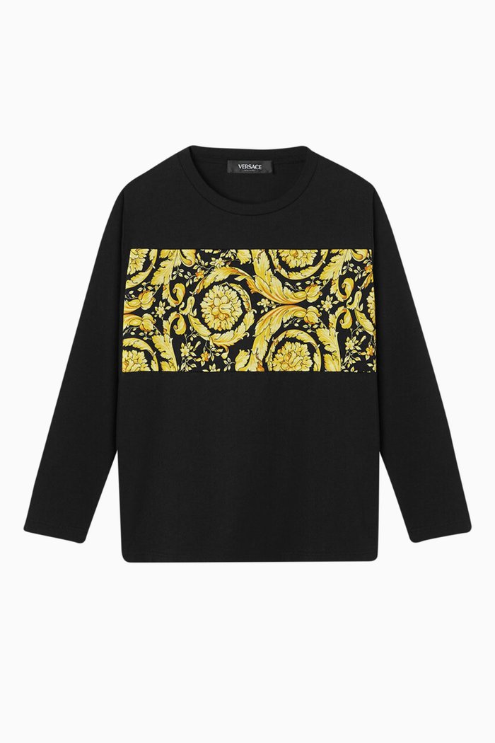 

Long Sleeve Barocco T-shirt in Cotton, Multicolour