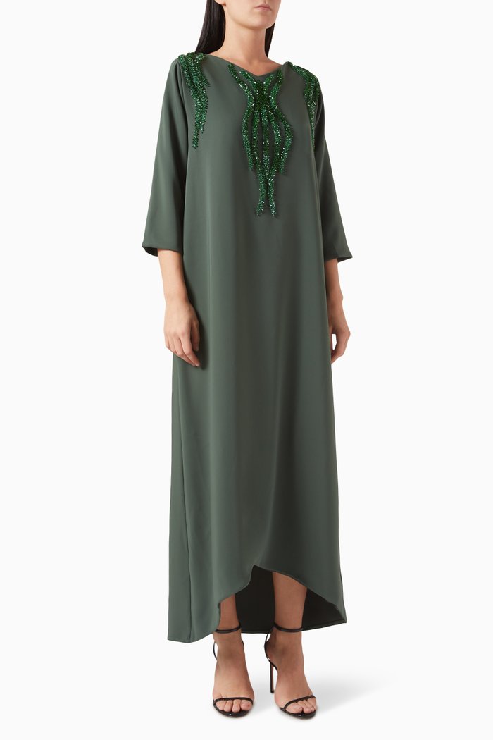 

Bead-embellished Kaftan, Green