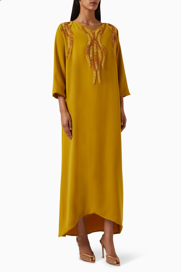 

Bead-embellished Kaftan, Yellow