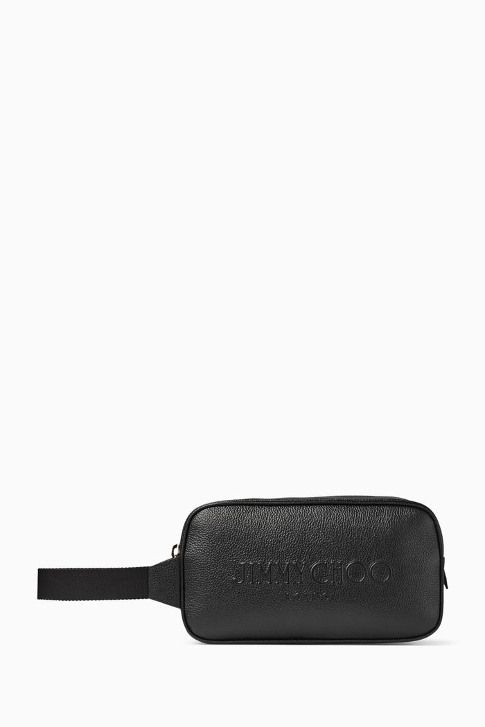

Denyon Embossed Travel Bag in Leather, Black