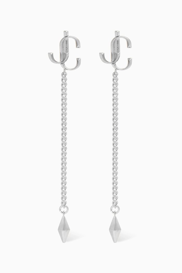 

JC Diamond-cut Chain Drop Earrings in Metal, Silver