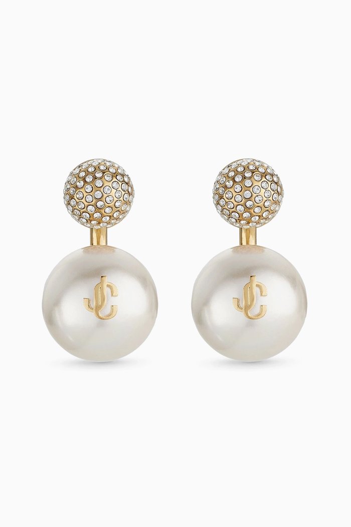 

Auri Pearl & Crystal Earrings in Metal, Gold