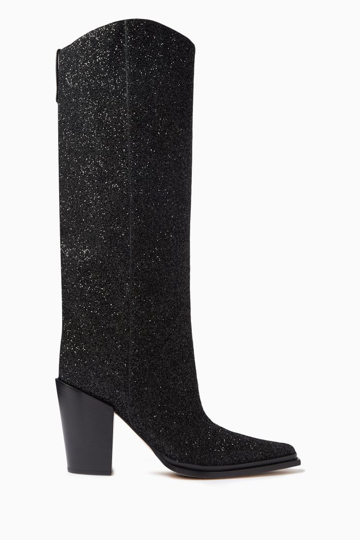 

Cece 80 Boots in Crystal-embellished Leather, Black