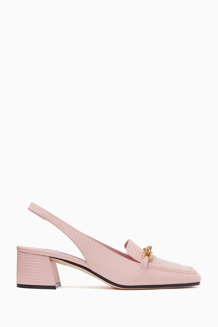 

Diamond Tilda 45 Slingback Pumps in Snake Print Leather, Pink