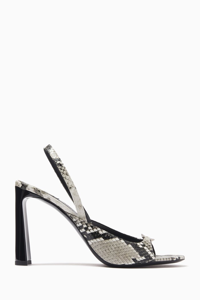 

Lev 95 Sandals in Snakeskin-print Leather, Red