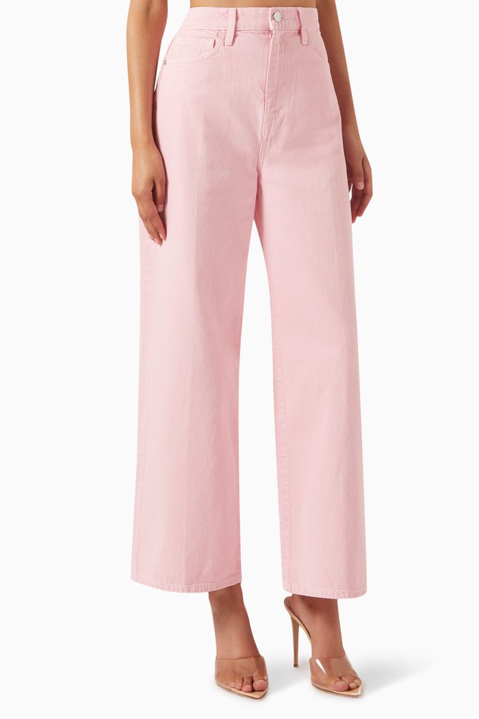 

Le Jane Wide-leg Crop Jeans in Cotton, Pink