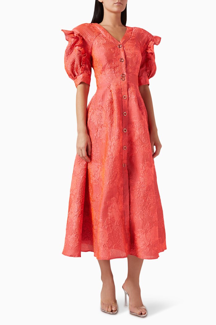 

Ruffle Midi Dress, Pink