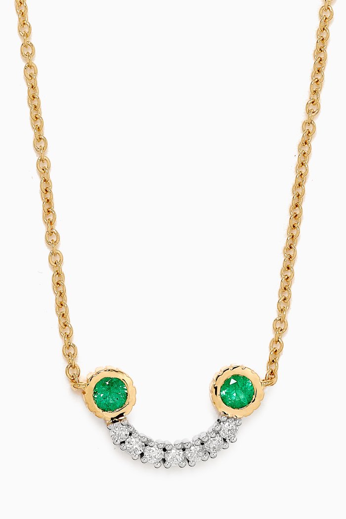 

Smile Emerald & Diamond Necklace in 18kt Yellow Gold