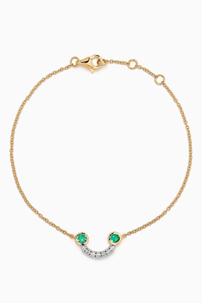 

Smile Diamond and Emerald Bracelet in 18kt Yellow Gold