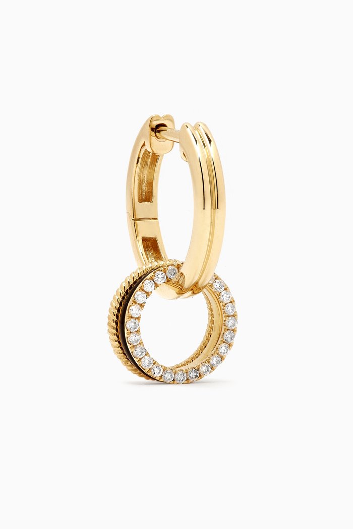 

Double Creole Buoy Diamond Single Earring in 9kt Yellow Gold