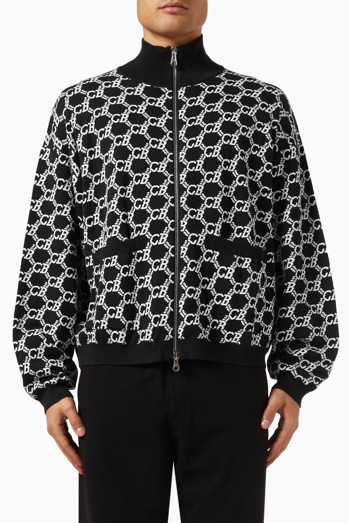 

CB Monogram Track Jacket, Black