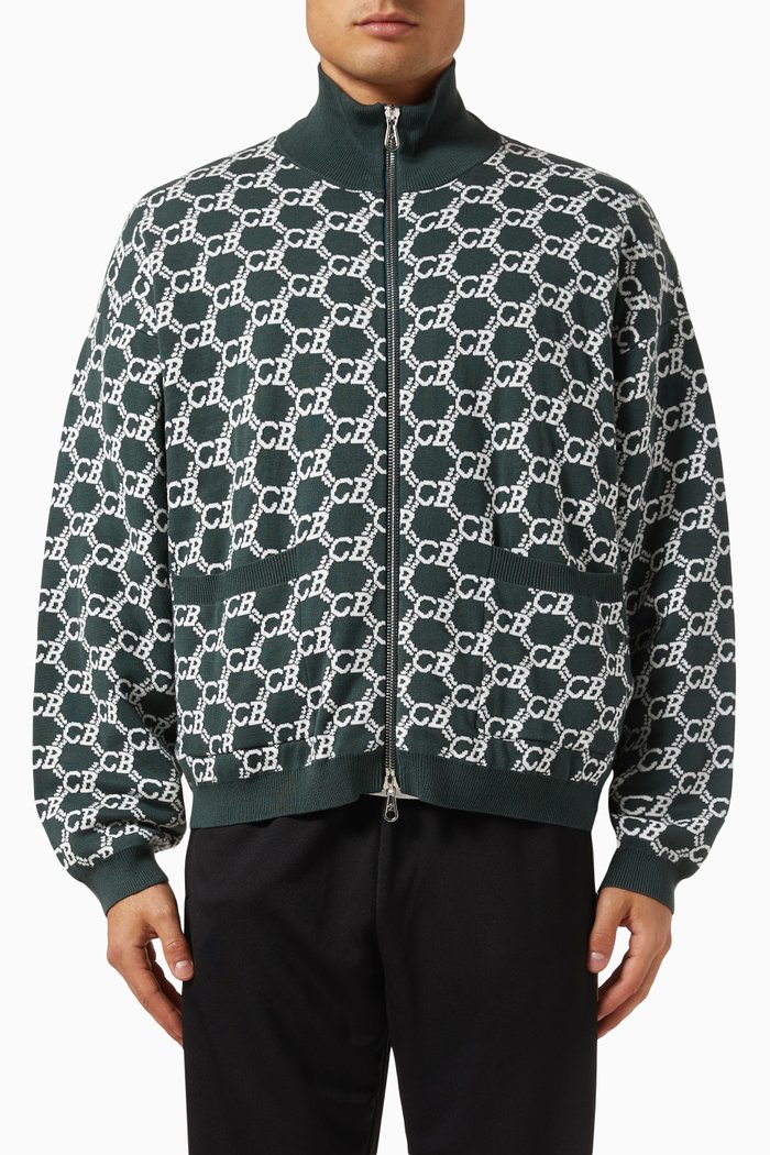 

CB Monogram Track Jacket in Cotton, Multicolour