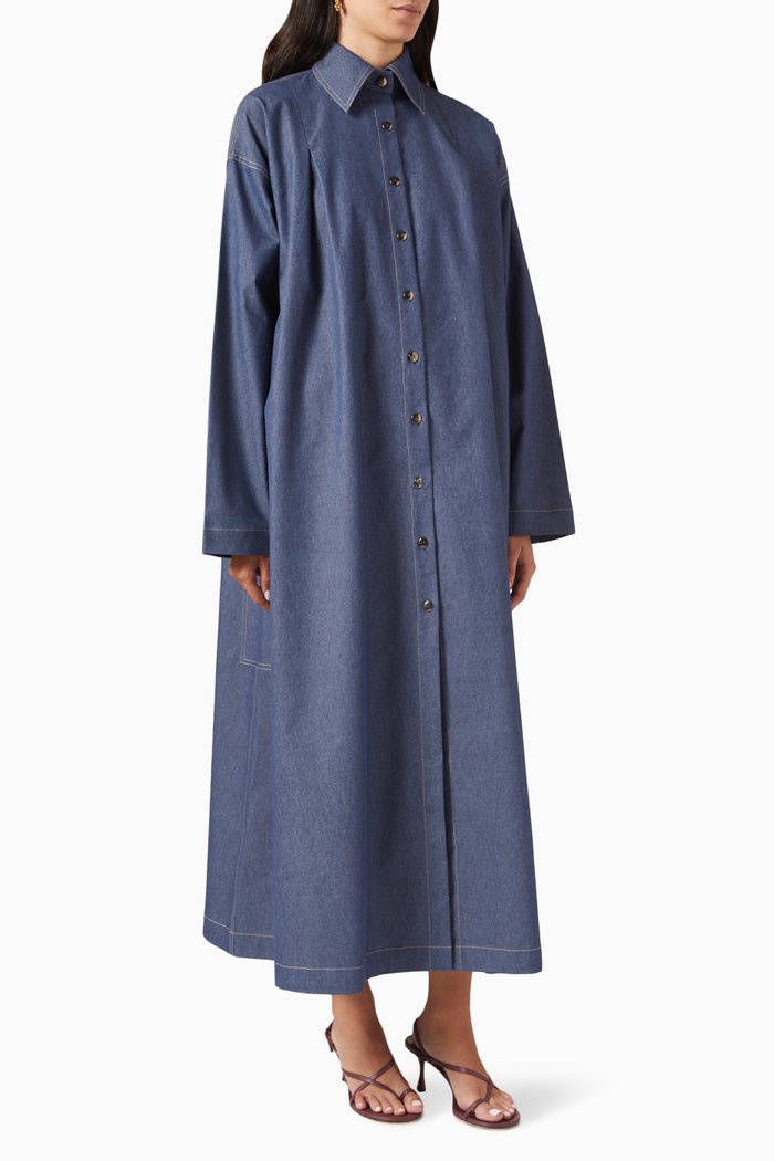 

Oversized Flared Coat, Blue