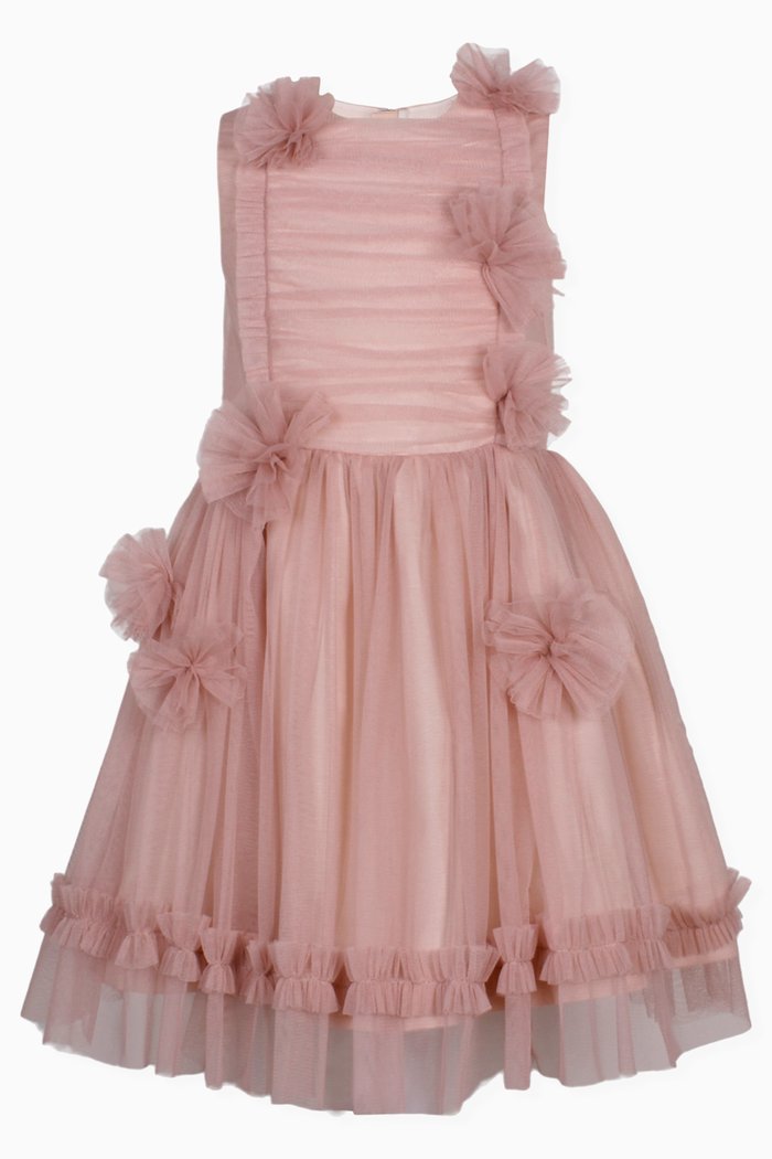 

Sleeveless Meadow Dress in Tulle, Pink