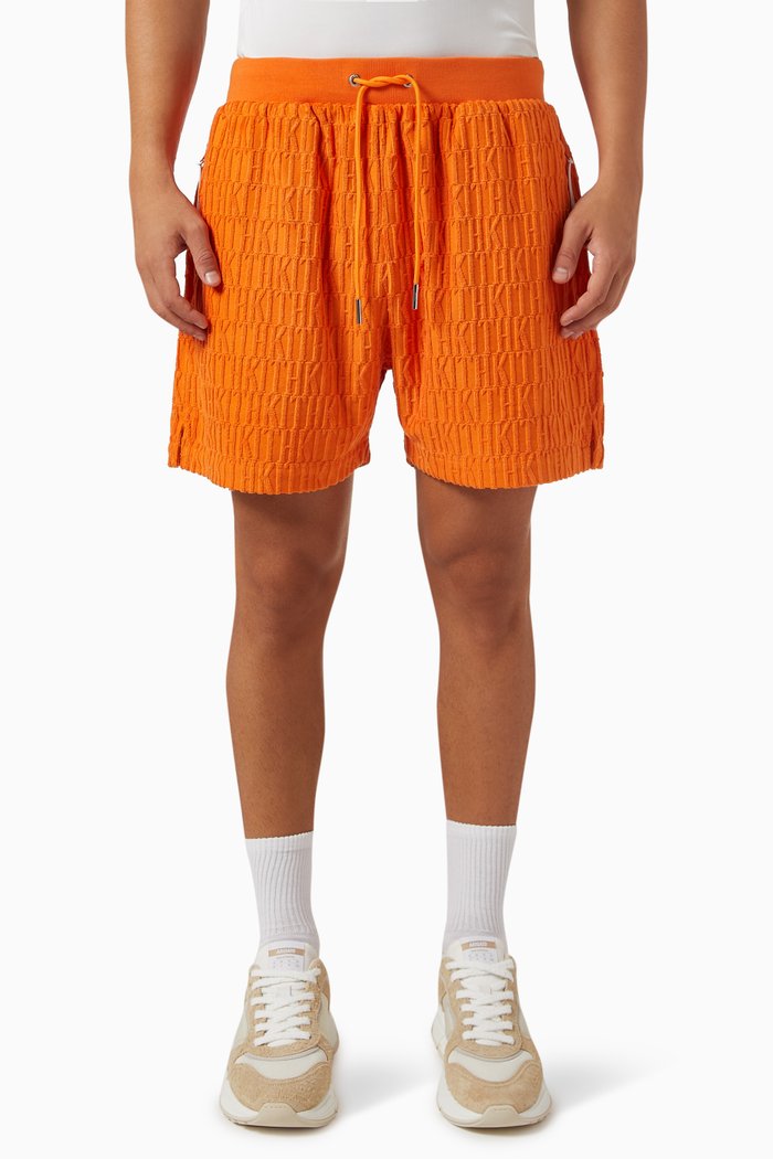 

Graham Monogram Shorts in Terry Fabric, Orange